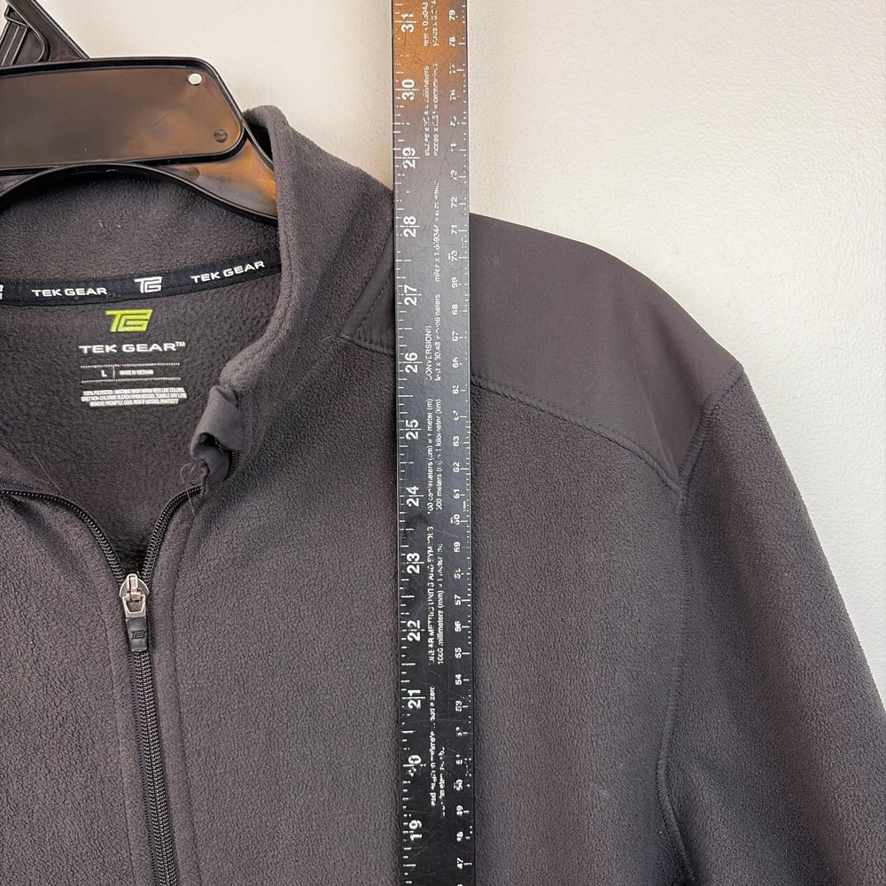 Tek Gear Jacket Mens Large Gray Full Zip Fleece Stand Collar Casual Outerwear - Picture 5 of 8